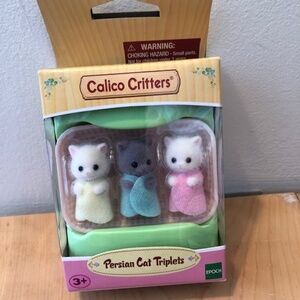 New Calico Critters Persian Cat Triplets